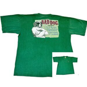 Vintage 1998 Big Bad Dog T-Shirt 2X Rules Green Single Stitch